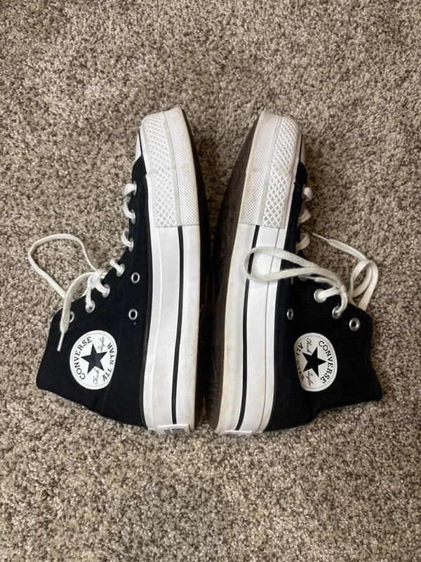 Black High-Top Converse Platform - Image 2