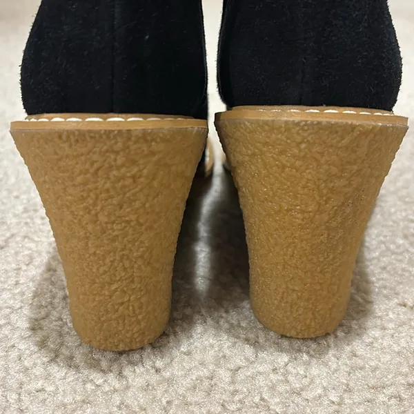 NWOT Franco Sarto Ulayna Suede Faux Shearling Wedge Booties Women’s 7.5 Black - Image 8