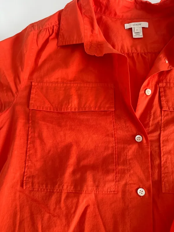 J. Crew Men’s Short-Sleeve Button-Down Shirt in Vivid Orange - Image 4