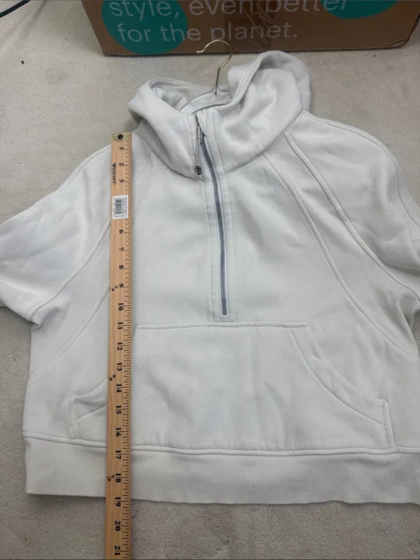 Lululemon Scuba Oversized Half-Zip Hoodie Sweatshirt Bone Size XS/S - Image 8