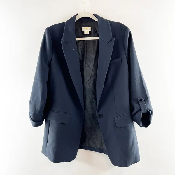 Maeve Anthropologie Double Breasted Long Sleeve Blazer Jacket Navy Blue 8 - Image 2