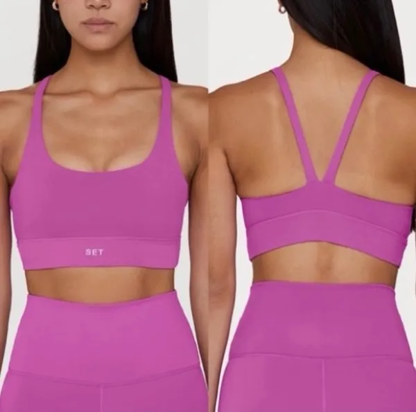 Set Active Fuchsia Luxform Two Piece Sports Bra and Leggings Set - Image 6