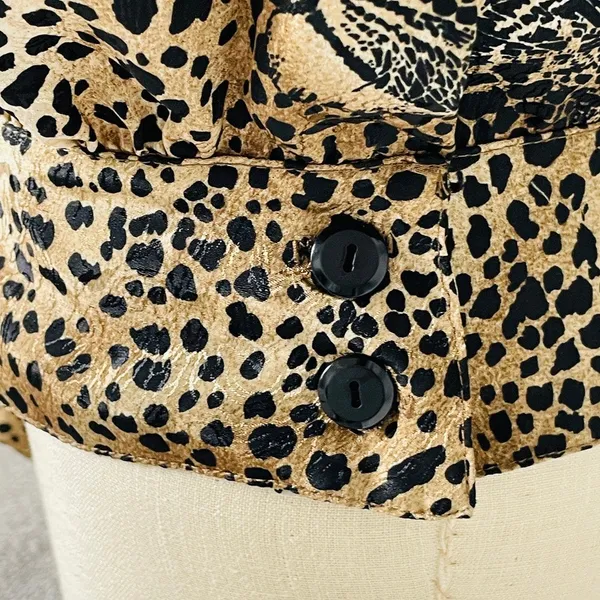 Vintage Leopard Print Blouse Animal Pattern Top Chic Street Style M/L - Image 8