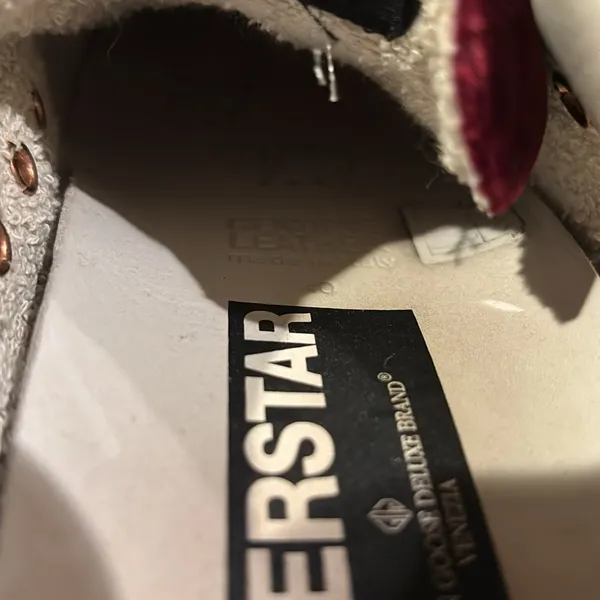 Golden Goose Burgundy and White Sneakers - Image 5