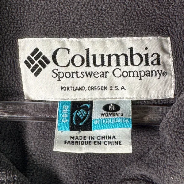 Vtg Columbia Interchange Jacket Nylon Fleece Blue‎ Grey Womens M Hiking Gorpcore - Image 3