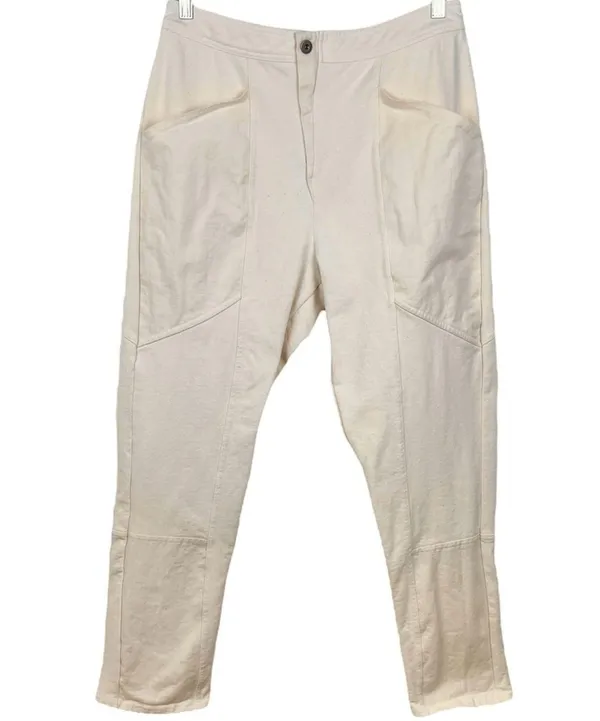 Zara Cream Moto Utility Pants L - Image 2