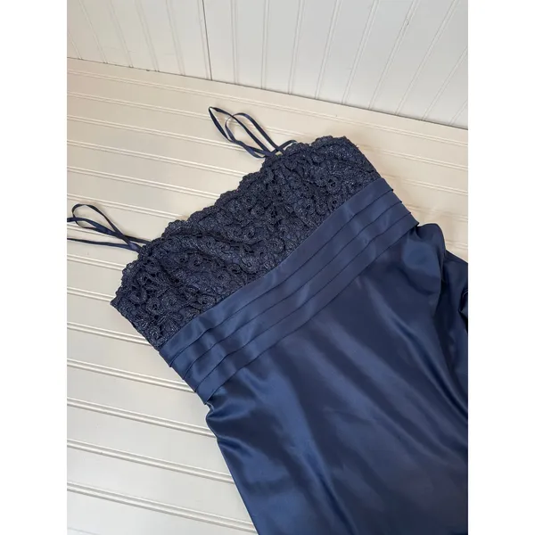 Adrianna Papell Blue Lace Off The Shoulder Dress Formal Wedding Holiday Size 16 - Image 3