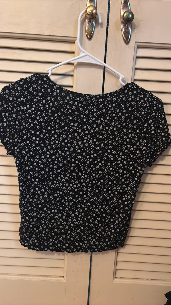Floral American Eagle Crop Top - Image 2