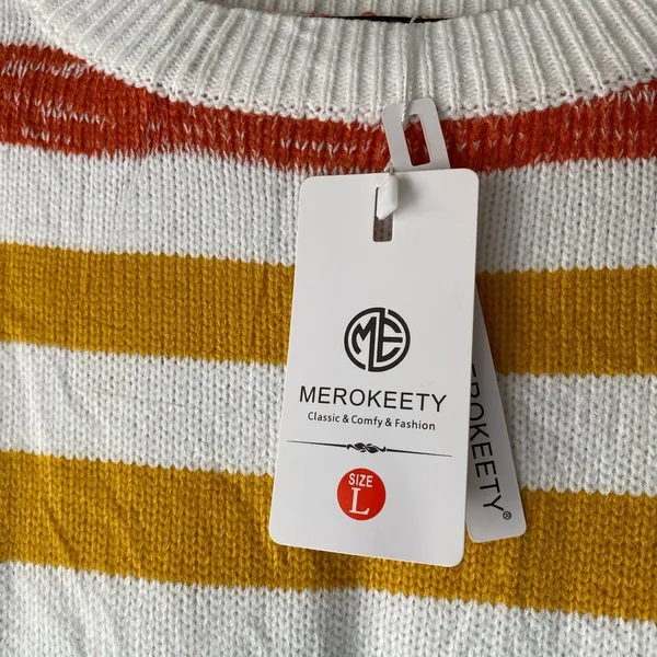 Colorful Striped Sweater Red Size L - Image 2