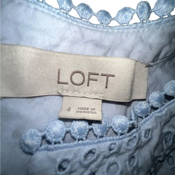 Loft powder blue Sleeveless Eyelet Dress - Image 5