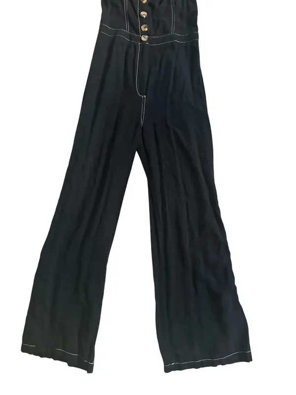 ABERCROMBIE & FITCH Black Buttoned Jumpsuit Size XXS - Image 7