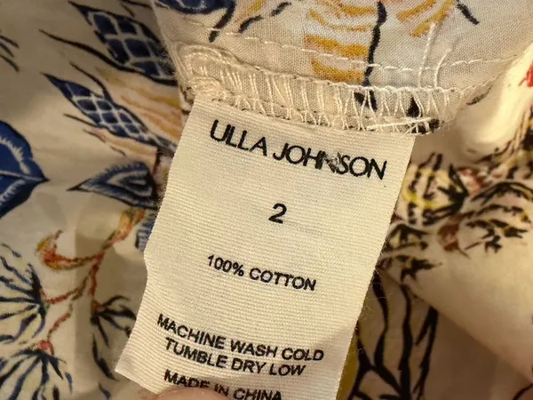 Ulla Johnson Kaiya Dress Sz 6 Magnolia Floral Pleated Cotton Poplin Midi Dress - Image 6