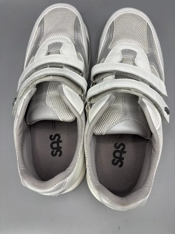 SAS TMV Walking Shoes Womens 8M White Leather Comfort Low Top Athletic 2103222 - Image 5