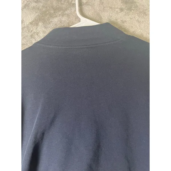 NAP Navy Cropped Tie Front Sweatshirt Balloon Sleeve Pullover Lounge Top Small - Image 4