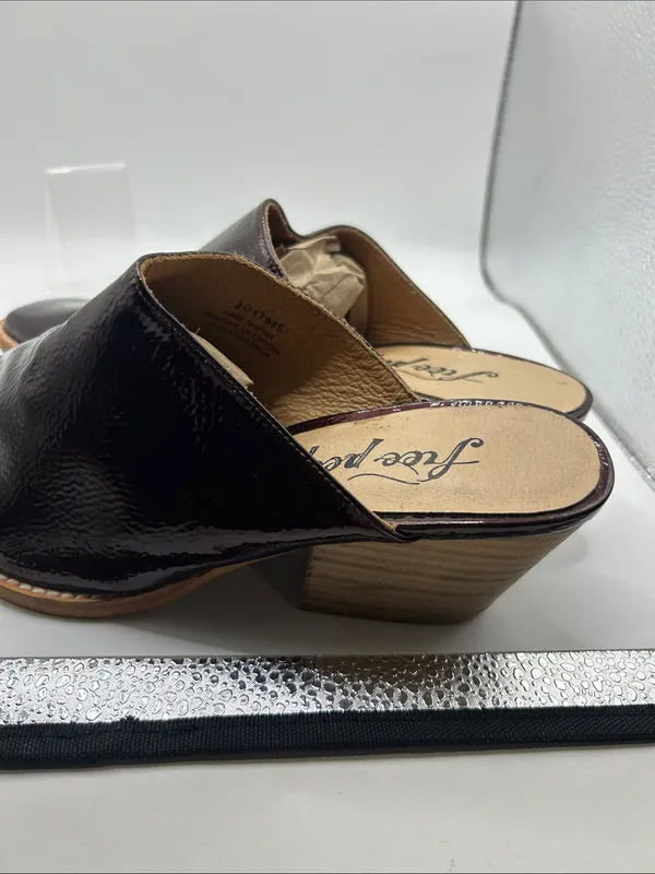 Free People Bryant Mule rust color patent leather boho western size EU 38 - Image 6