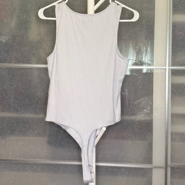 Double Zero White Ribbed Bodysuit - Image 2