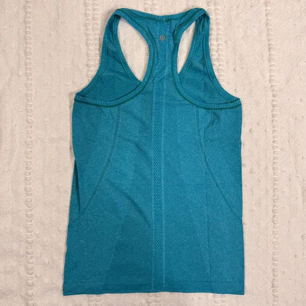 Lululemon Swiftly Tech Racerback Tank Top Teal Heathered Blue Workout Gym Mens - Image 2