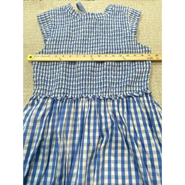 Crown & Ivy Blue Gingham Smocked Midi Dress Sleeveless Womens Size 8 Excellent - Image 10