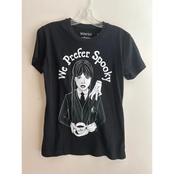 Wednesday Addams Family Shirt Women Small We Prefer Spooky Halloween Graphic Tee - Image 3