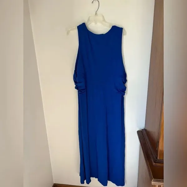 Chico's Sleeveless V Neck Midi Dress Chico's Size 4 Royal Blue - Image 8