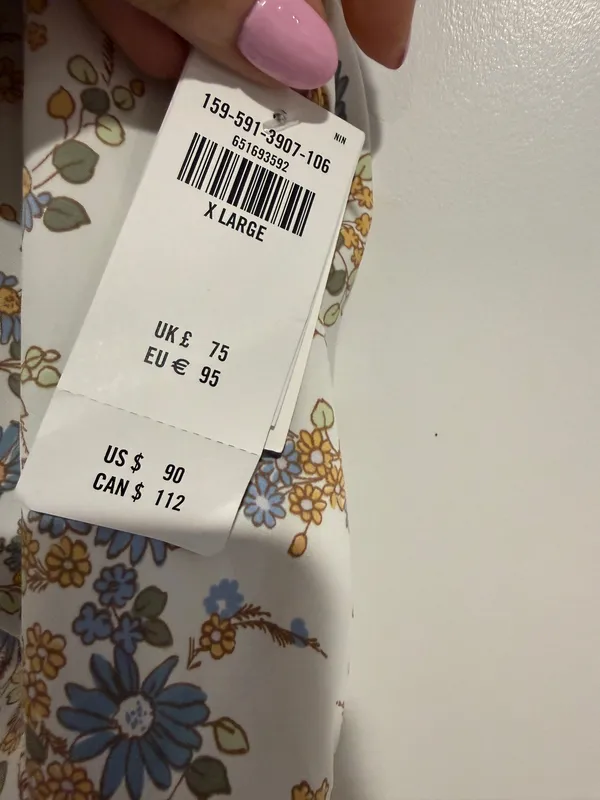 Abercrombie & Fitch Floral Tie Front Midi Dress Women's XL NWT Cottagecore - Image 7