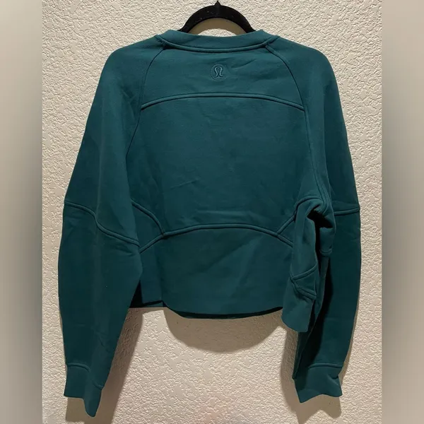 NWT Lululemon Scuba Oversized Pullover Wordmark Storm Teal Sweatshirt Size M L - Image 7