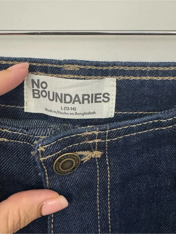 NWT No Boundaries Wide-Leg Baggy Dark Blue Women's Jeans Large 12-14 - Image 4