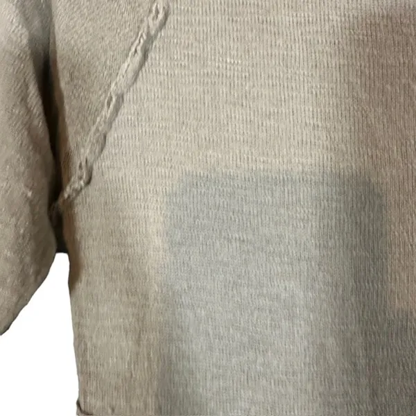 Free People Intimately Olive Gauze Distressed Scoop Neck Shirt Women Sz L - Image 7