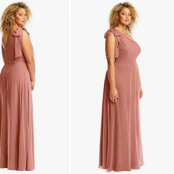 After Six Draped One-Shoulder Maxi Dress With Scarf Bow‎ Size 2 - Image 7