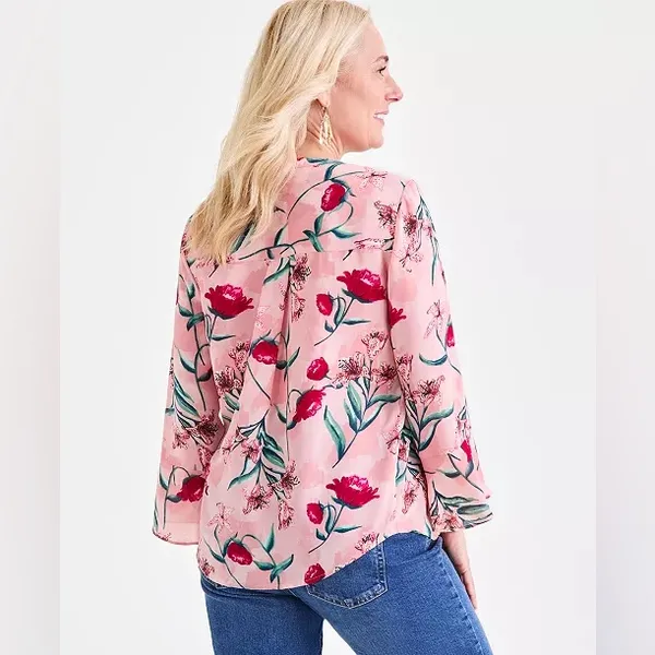 Style & Co nwt size XL Pleated Floral Print Top - Image 2