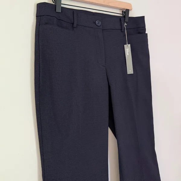 NWT Loft Wide Leg Curvy Trouser‎ Pants Small Plaid Pattern Red Blue Black Size 6 - Image 3