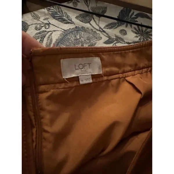 Women's LOFT Brown Suede Skirt Size 16 Toasted Biscotti - Image 4