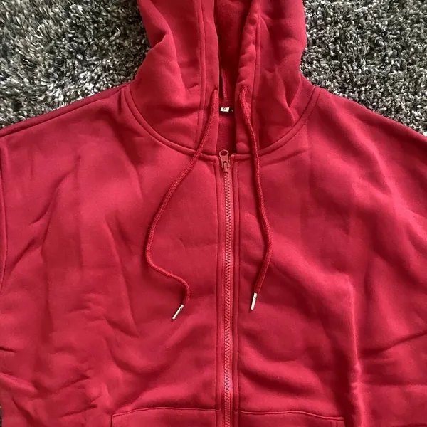 Full Zip Jacket with Hoodie in Red, Size S​​​​ - Image 2