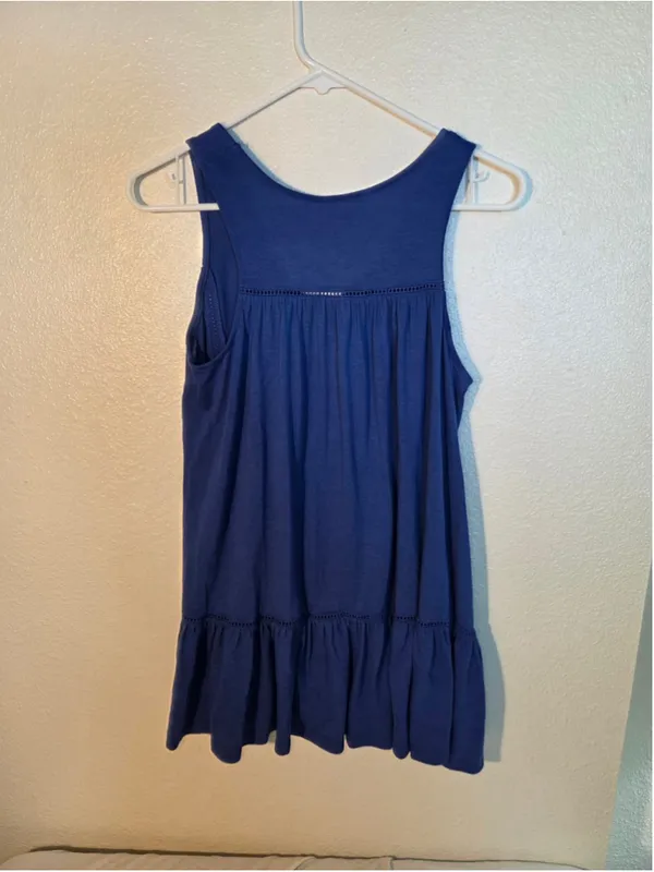 Time and Tru Women’s S (4–6) Navy Blue Sleeveless Tiered Tunic Top - Image 2
