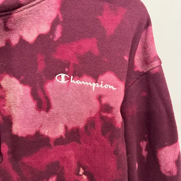 Champion Tie Dye Magenta Hoodie Hooded Sweatshirt - Image 2