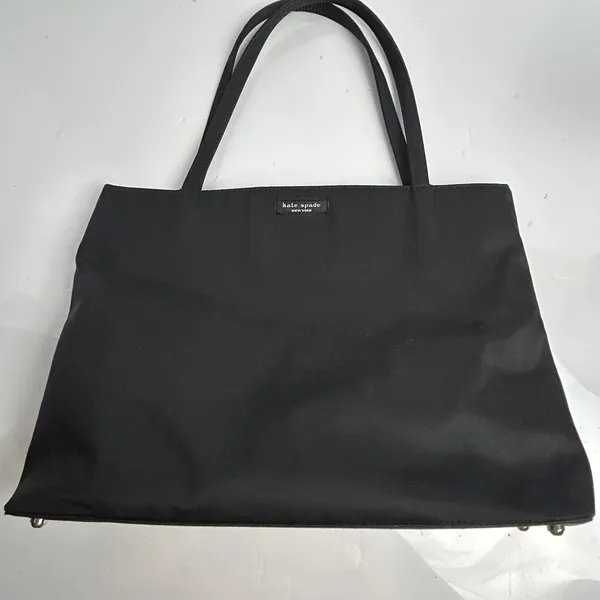 Kate Spade New York Black Nylon Tote Shoulder Bag Zip Top Rectangular - Image 6