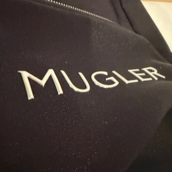 Mugler‎ Logo Backpack Travel School Bag Women's Black 15" x 13" Quiet Luxury NEW - Image 5