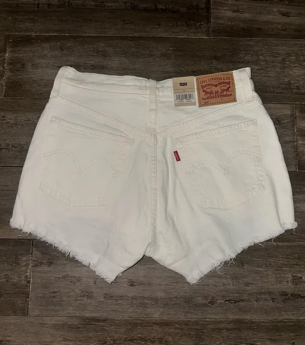 Levi’s 501 High-Rise Denim Jean Shorts White - Image 2