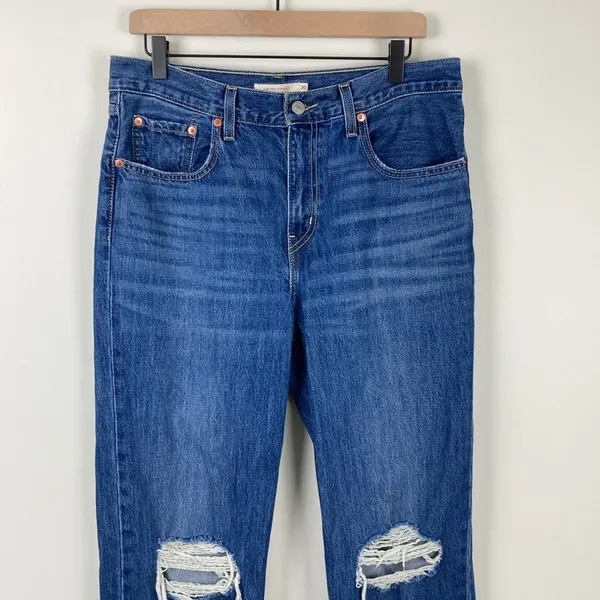 Levi's Low Pro Straight Leg Jeans Women's Size 30 Denim Relaxed Fit Blue - Image 3