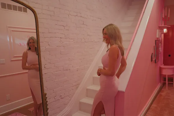 Pink cut out dress - Image 2