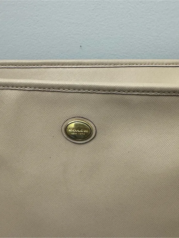 Coach Peyton Leather Zip Top Tote F27349 Brass/Sand bag - Image 4