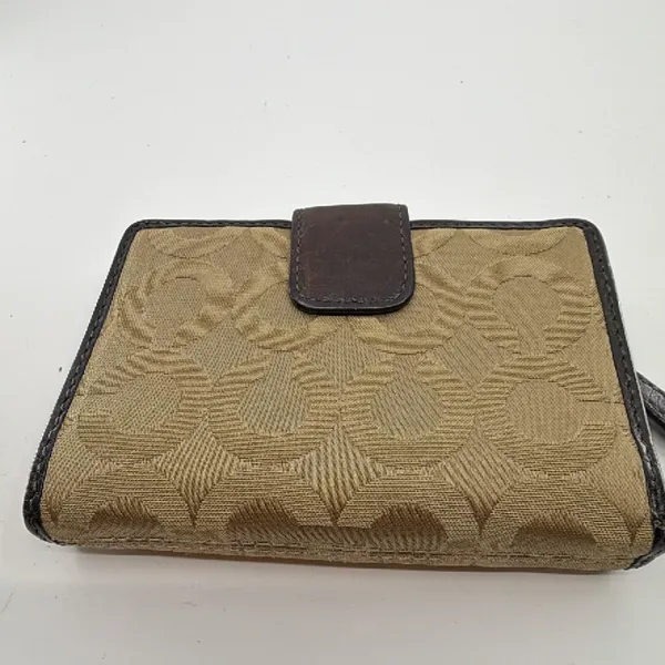Coach Brown Signature Canvas Flap Wallet - Image 3