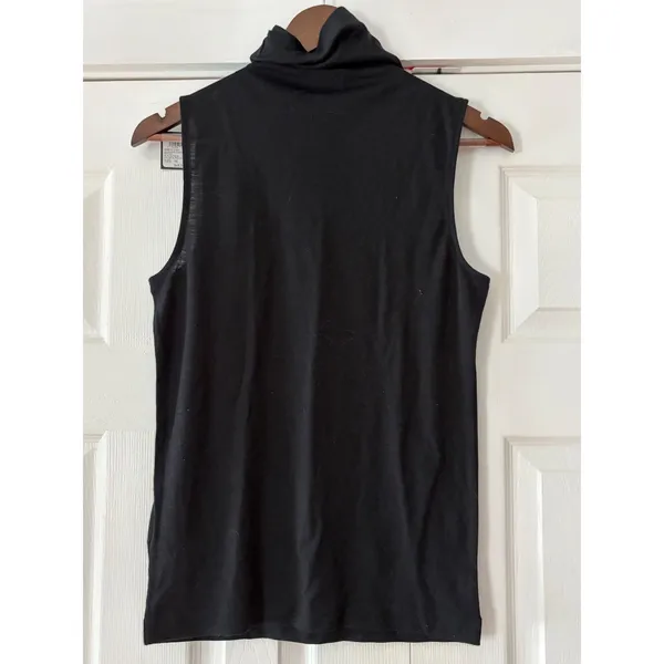 Club Monaco Black Wool Cashmere Blend Sleeveless Turtleneck Top Size M‎ NEW - Image 2