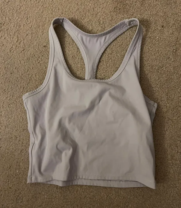White Racer back Workout Tank - Image 2
