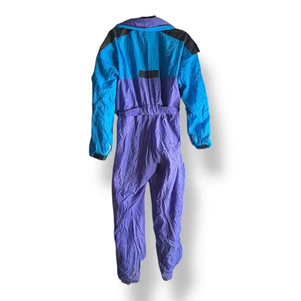 Vintage 90s Inside Edge Purple Blue One Piece Ski Suit‎ Youth XL Womens Fit Snow - Image 6