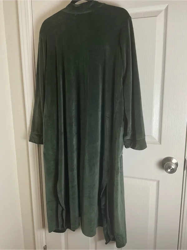 Sofia Intimates Sofia Vergara Corduroy Fleece Robe Wide Leg Pants Lounge Set M - Image 8
