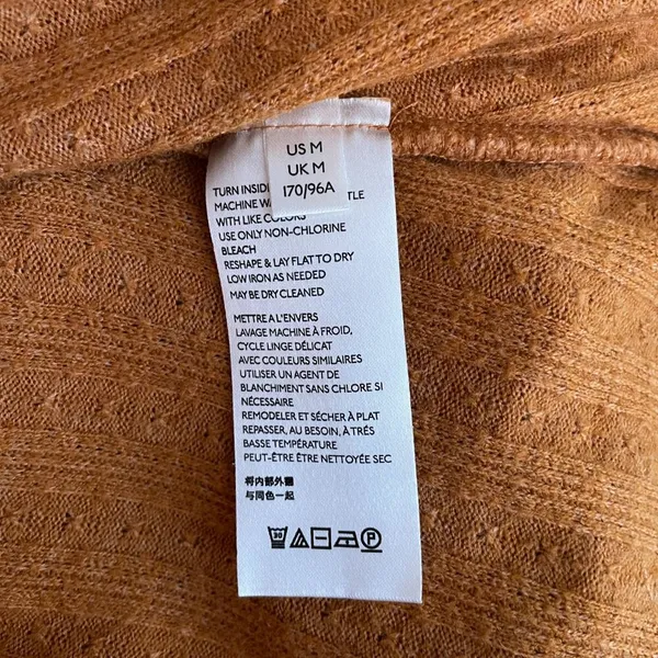 Maeve Anthropologie Women M Orange Rafela Ribbed Hacci Surplice Sweater Boho - Image 10