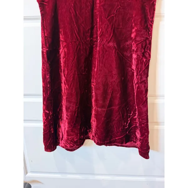 Vintage 90s TRIPP NYC Burgundy Velvet Mini Dress Medium Whimsigoth Goth - Image 8