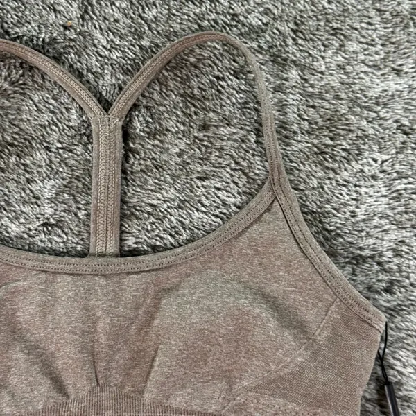 NWT AYBL Empower Seamless Sports Bra Sz XS Taupe Marl - Image 4