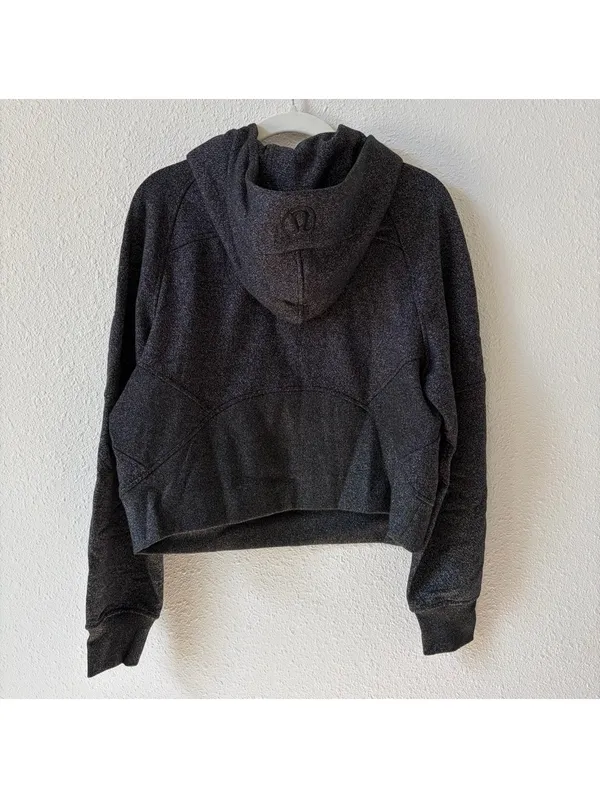 Lululemon Scuba Oversized Half Zip Hoodie Sparkle Black Silver Size XS Small - Image 2